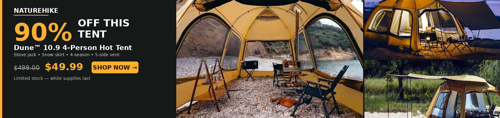 Save 90% on the Dune 10.9 Tent